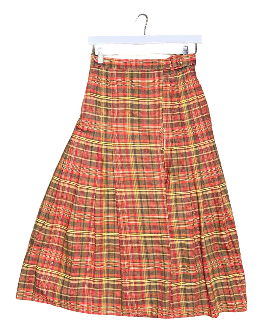 Size 12 (M) | Laura Ashley Tartan Midi Wrap Skirt