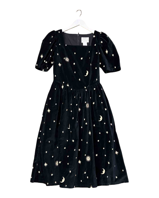 Size 8 | Meadows Black Luna Print Dress