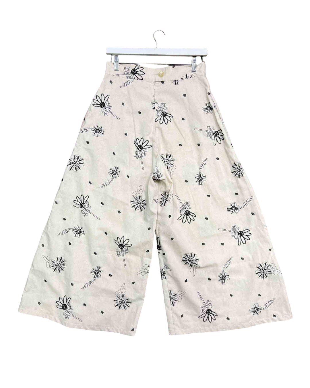 Size 12 | Kuwaii Embroidered Wide Leg Pants