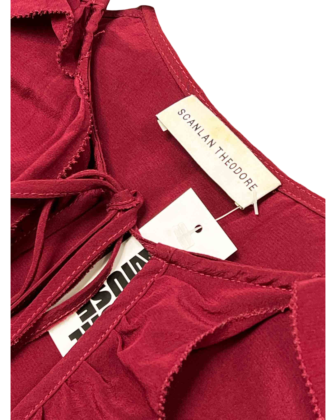 Size M | Scanlan Theodore Red Silk Cut-Out Top