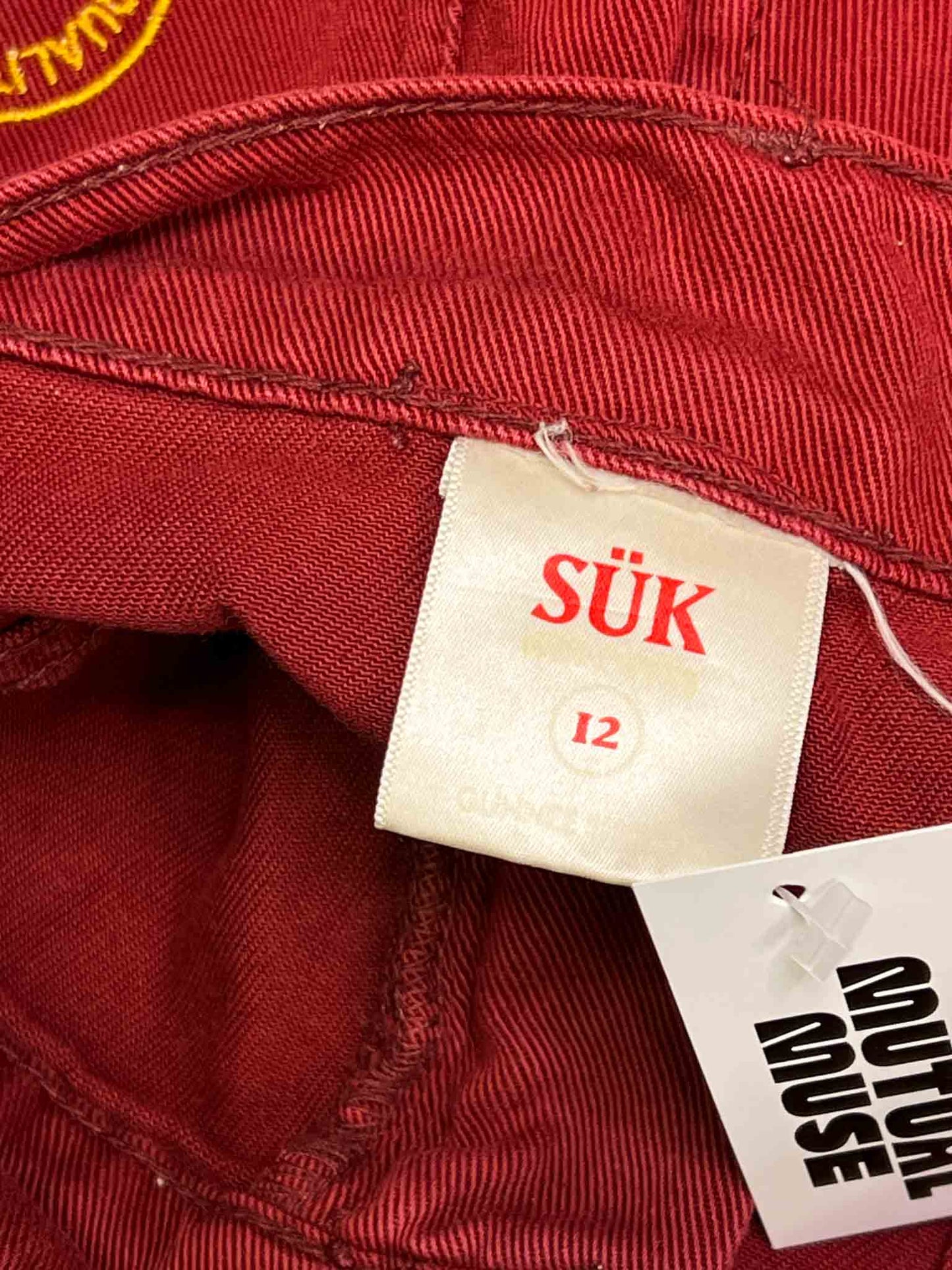 Size 12 (L) | Suk Red Cotton Utility Shorts