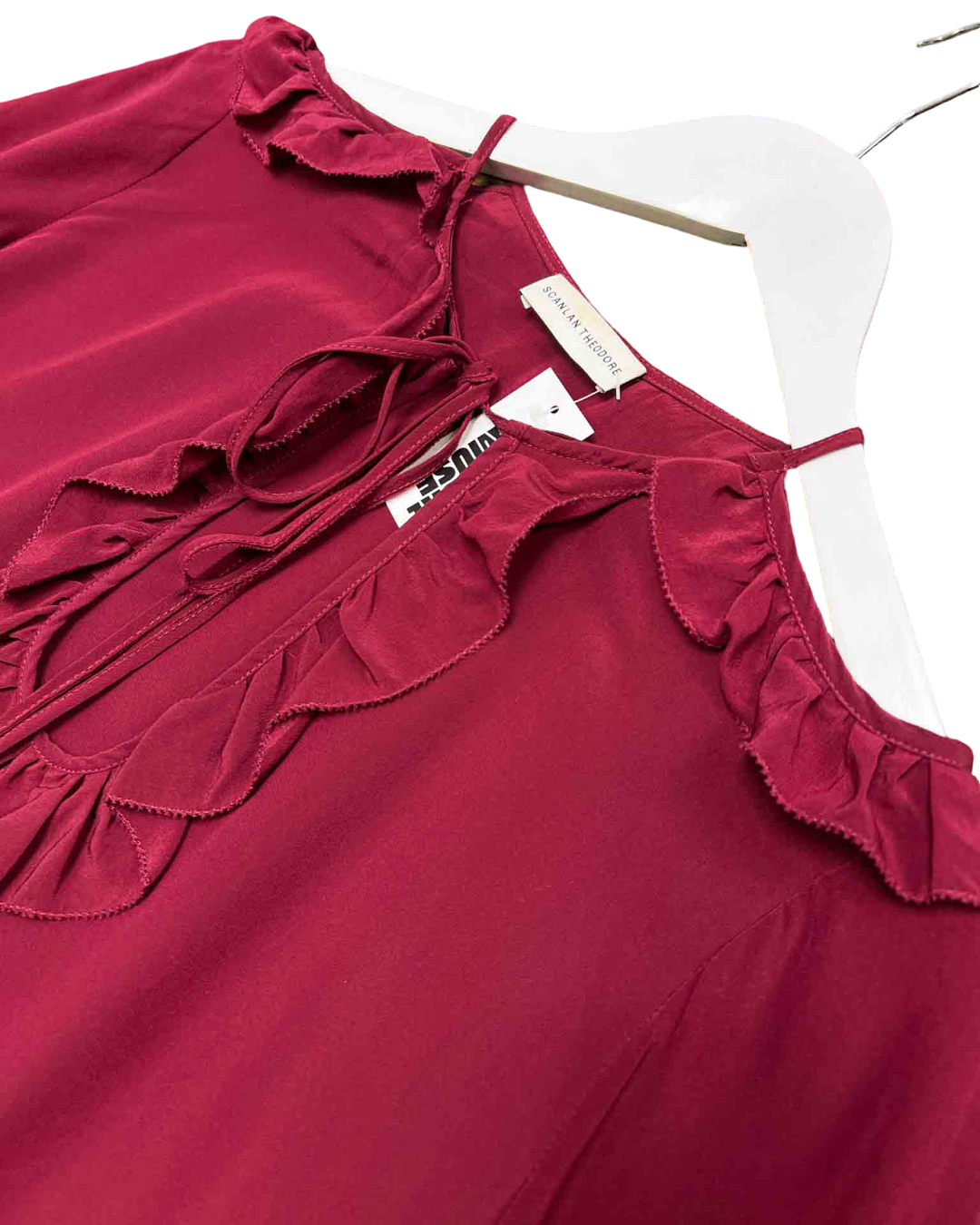 Size M | Scanlan Theodore Red Silk Cut-Out Top
