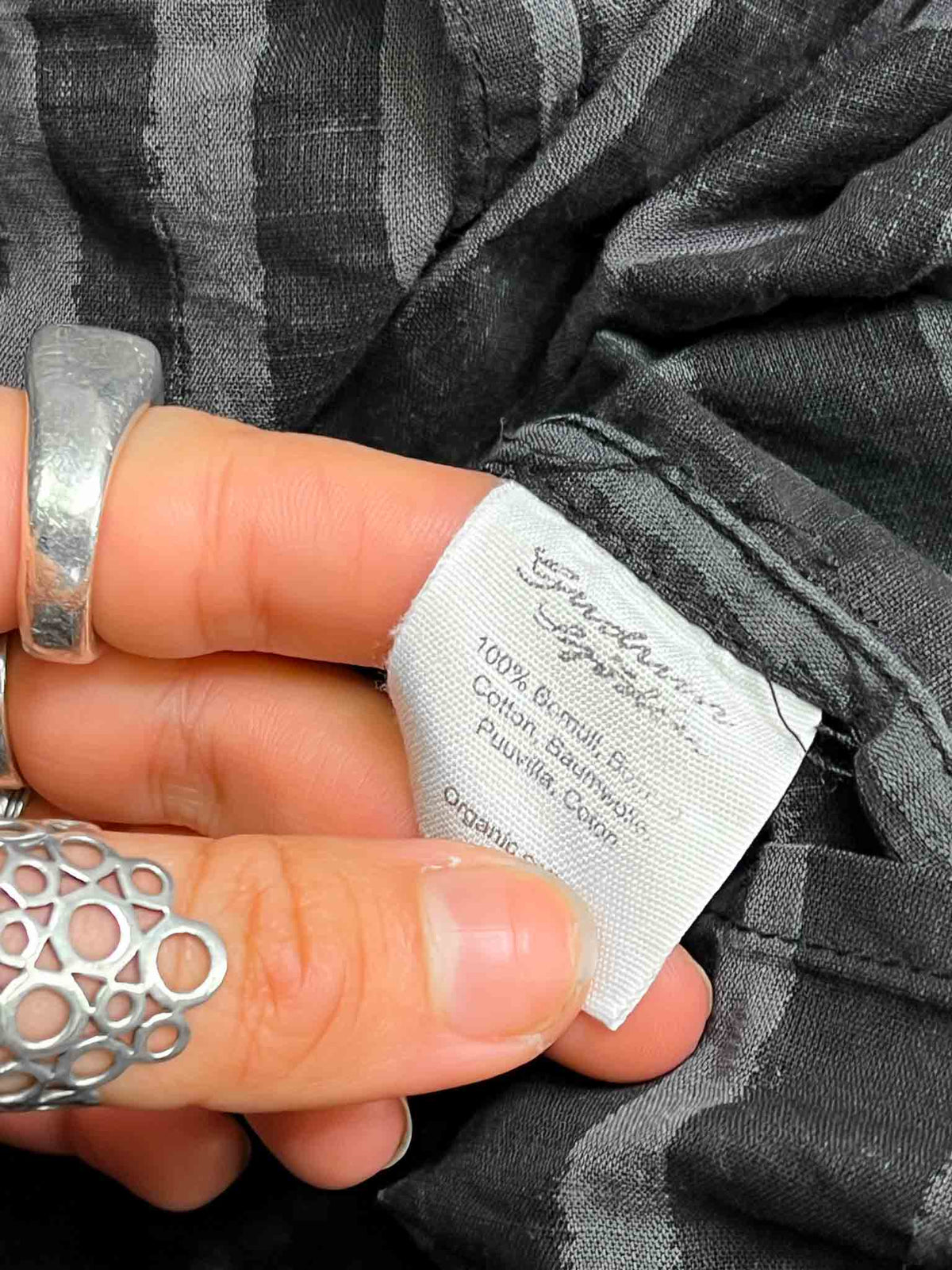 Size M | Gudrun Sjoden Grey Cotton Striped Wrap Top