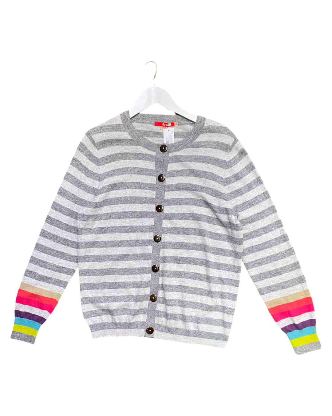Size 18 | Boden Grey Stripe Cashmere Blend Cardigan