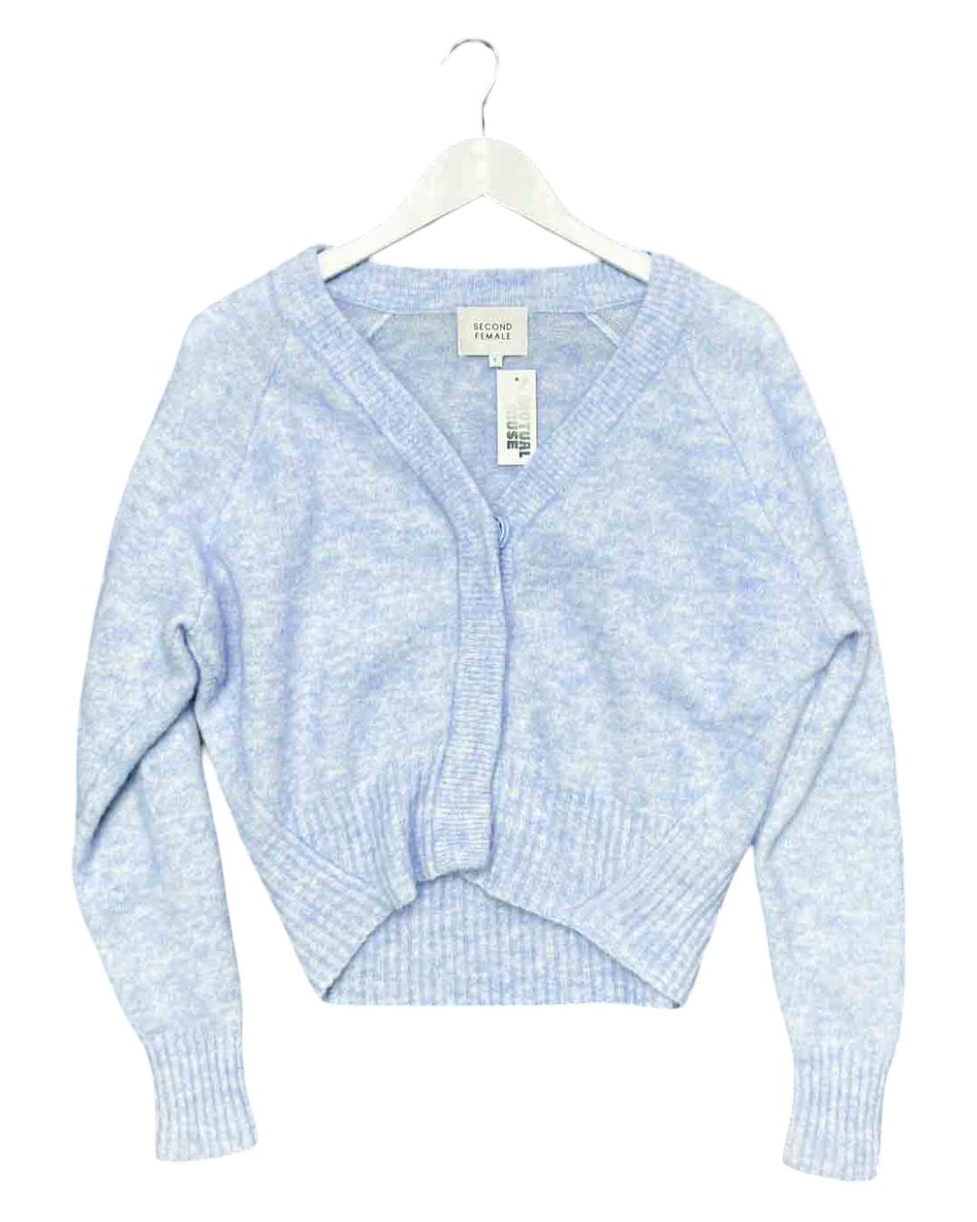 Size S | Second Female Baby Blue Mohair Blend Cardigan