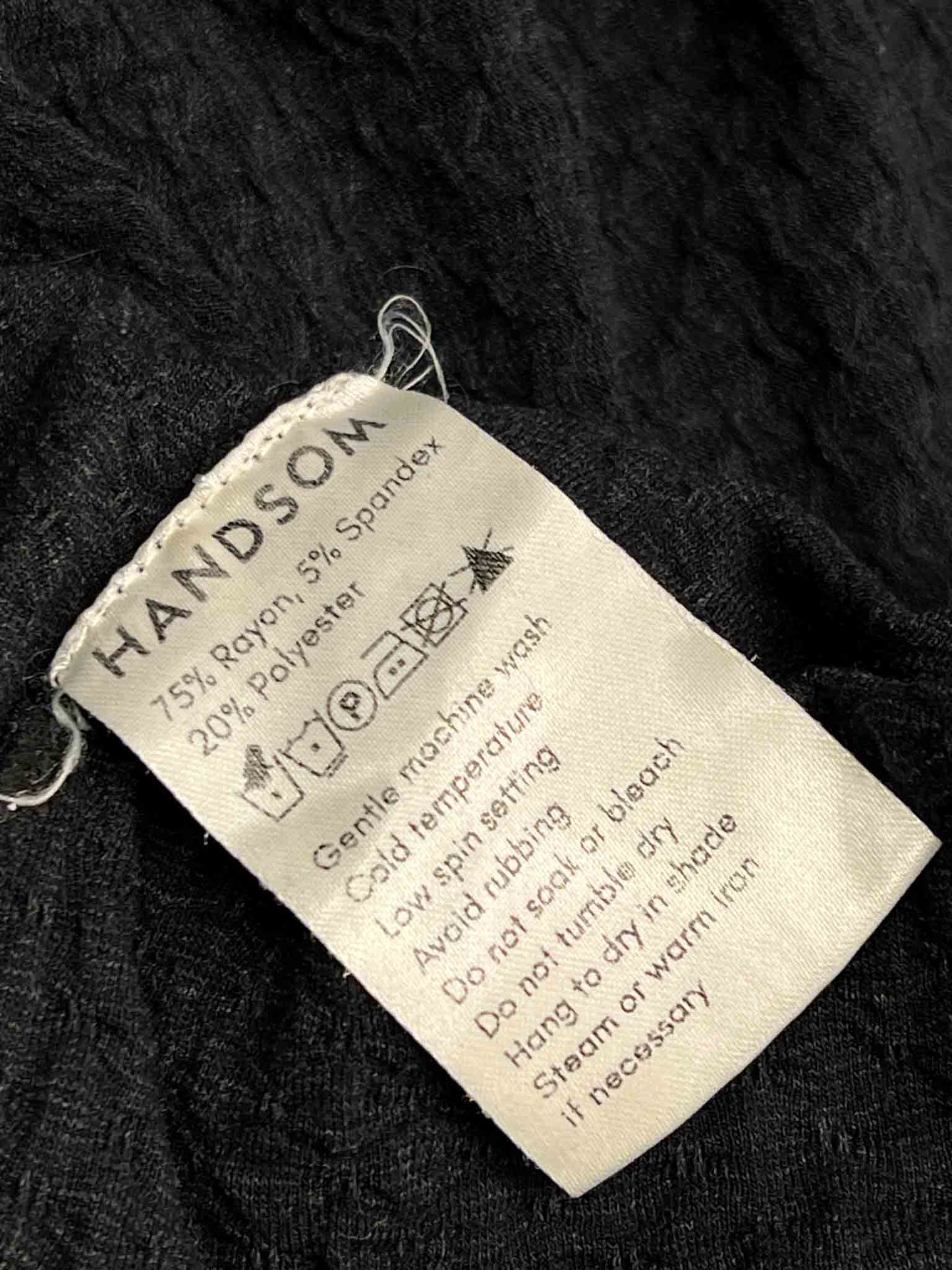 Size S | Handsom Black Textured Long-Sleeve Top