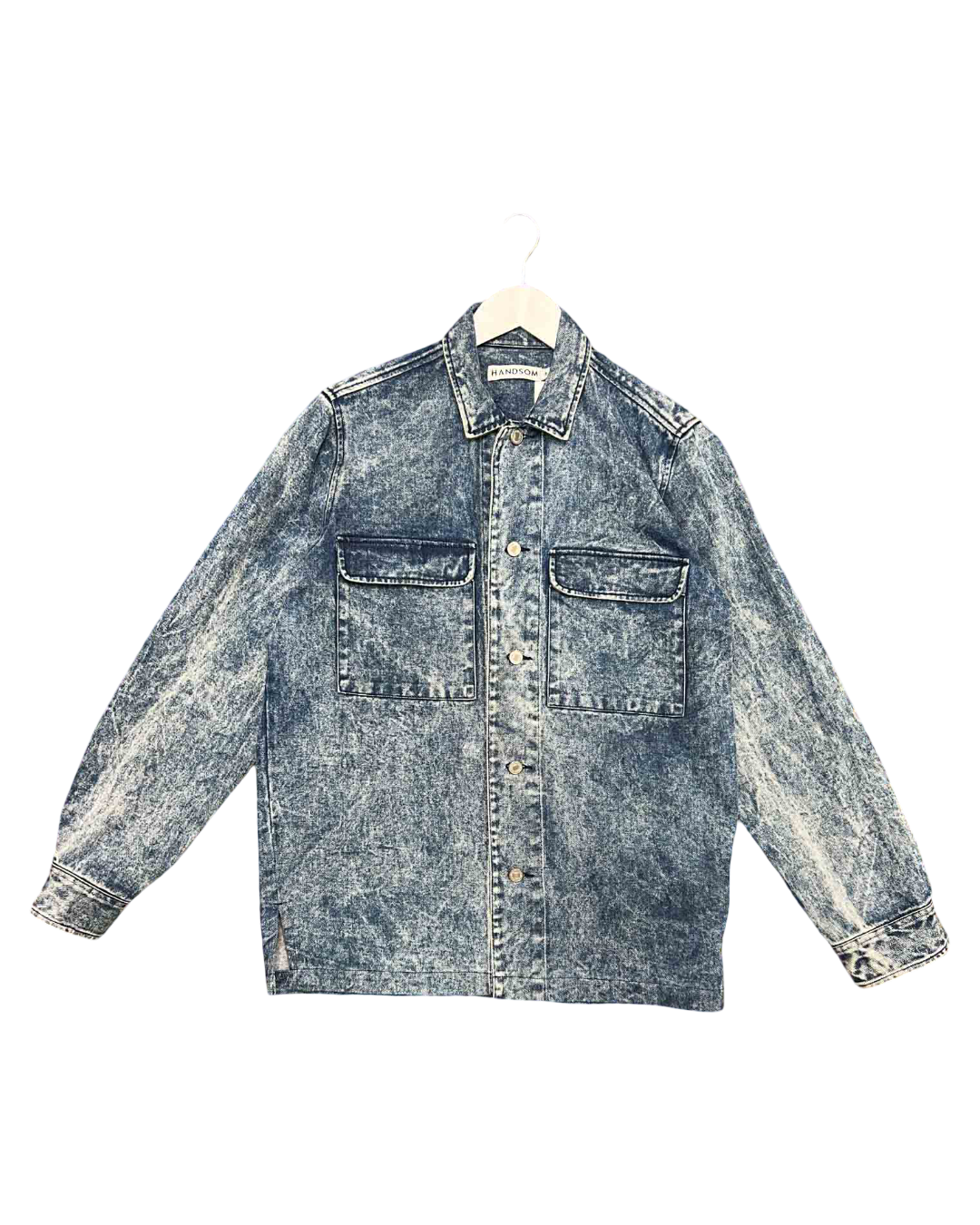 Size M | Handsom Acid Wash Denim Shirt Jacket
