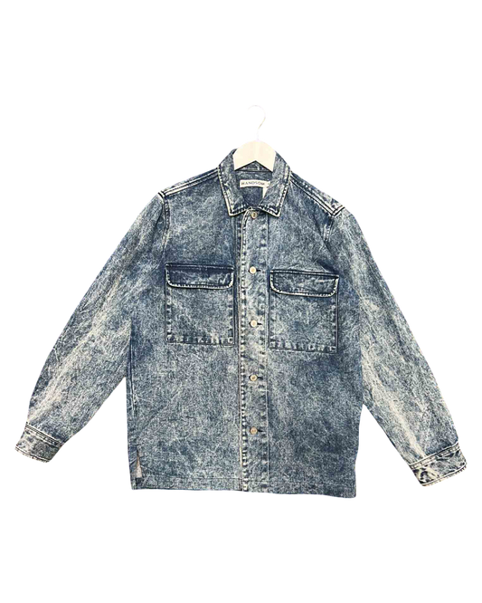 Size M | Handsom Acid Wash Denim Shirt Jacket