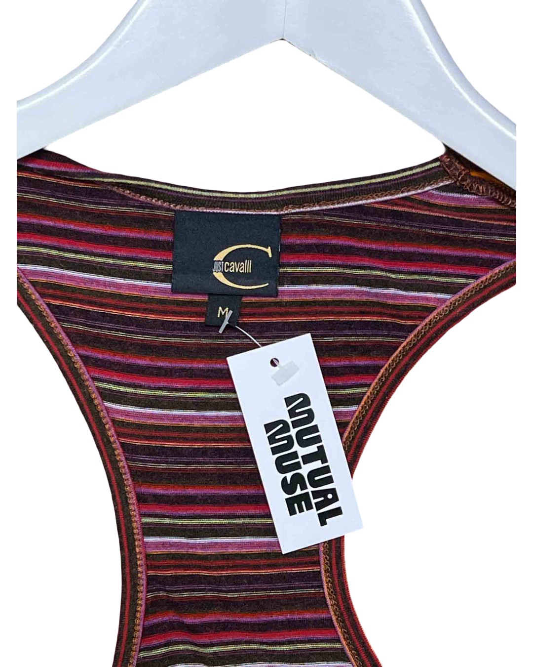 Size M | Just Cavalli Purple Striped Racerback Tank
