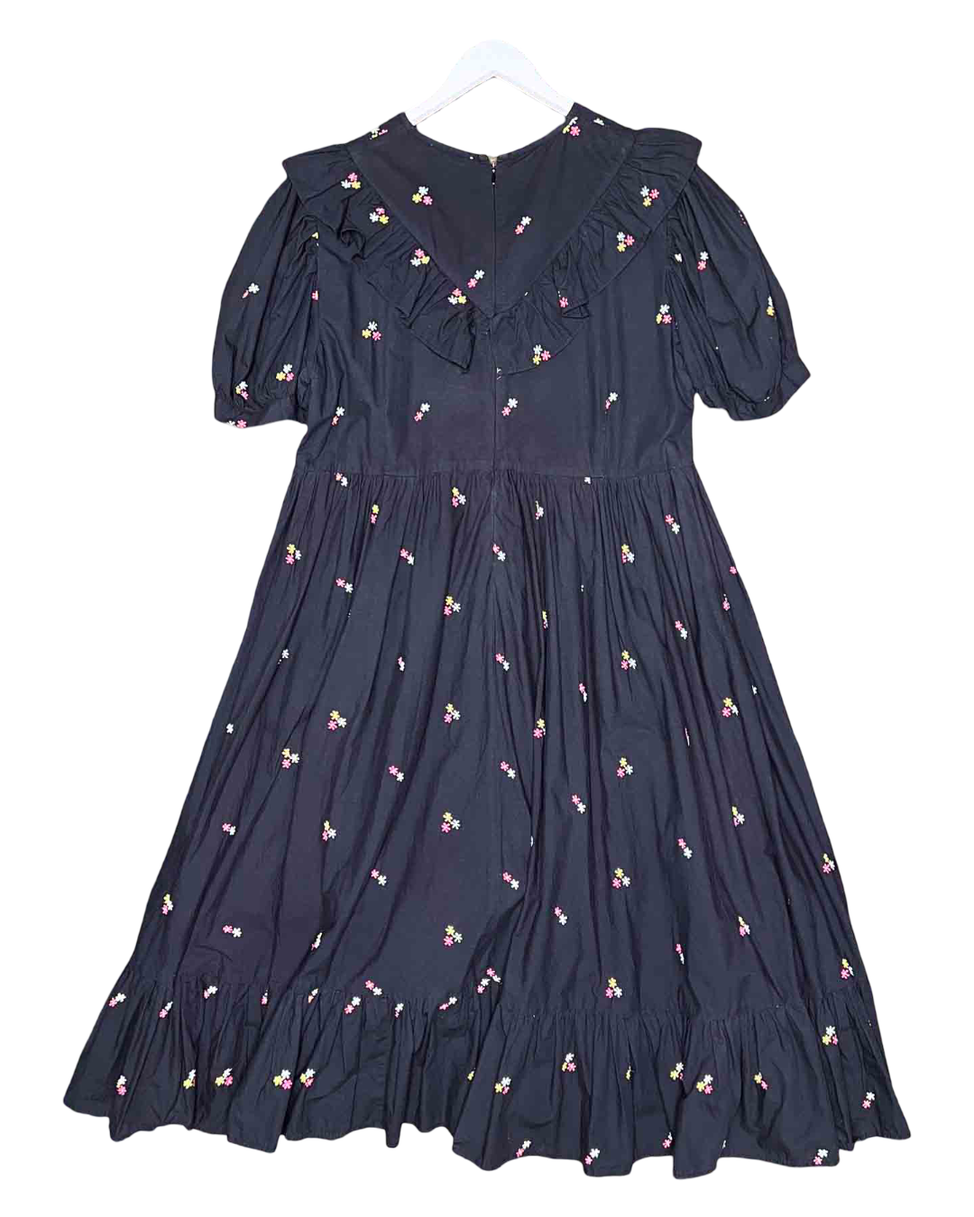 Size 18 (3XL) | Batsheva May Ruffled Embroidered Cotton-Poplin Midi Dress