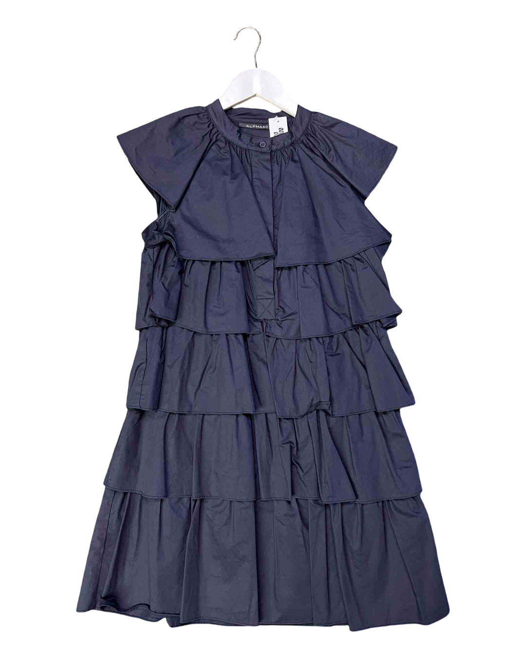Size S | Alpha60 Navy Tiered Ruffle Dress