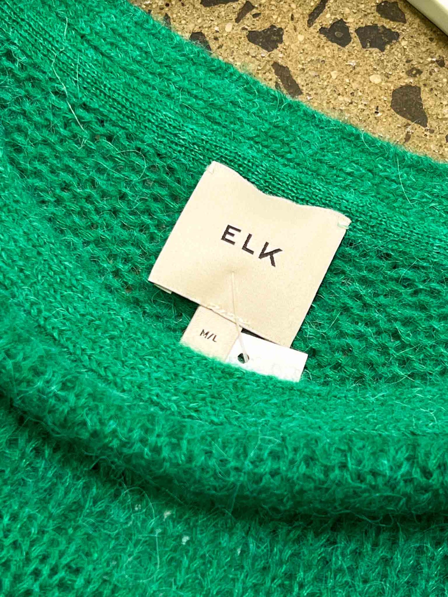 Size M/L | Elk Green Alpaca Blend Knitted Jumper