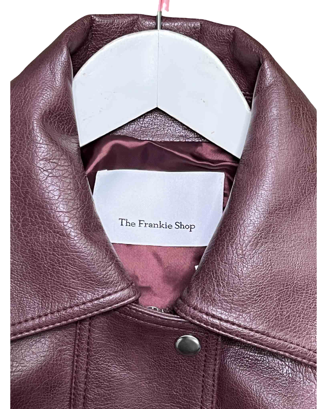 Size XS | The Frankie Shop Burgundy Prescott Faux Leather Jacket