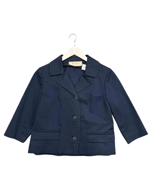 Size M | Marni Navy Cropped Blazer Jacket