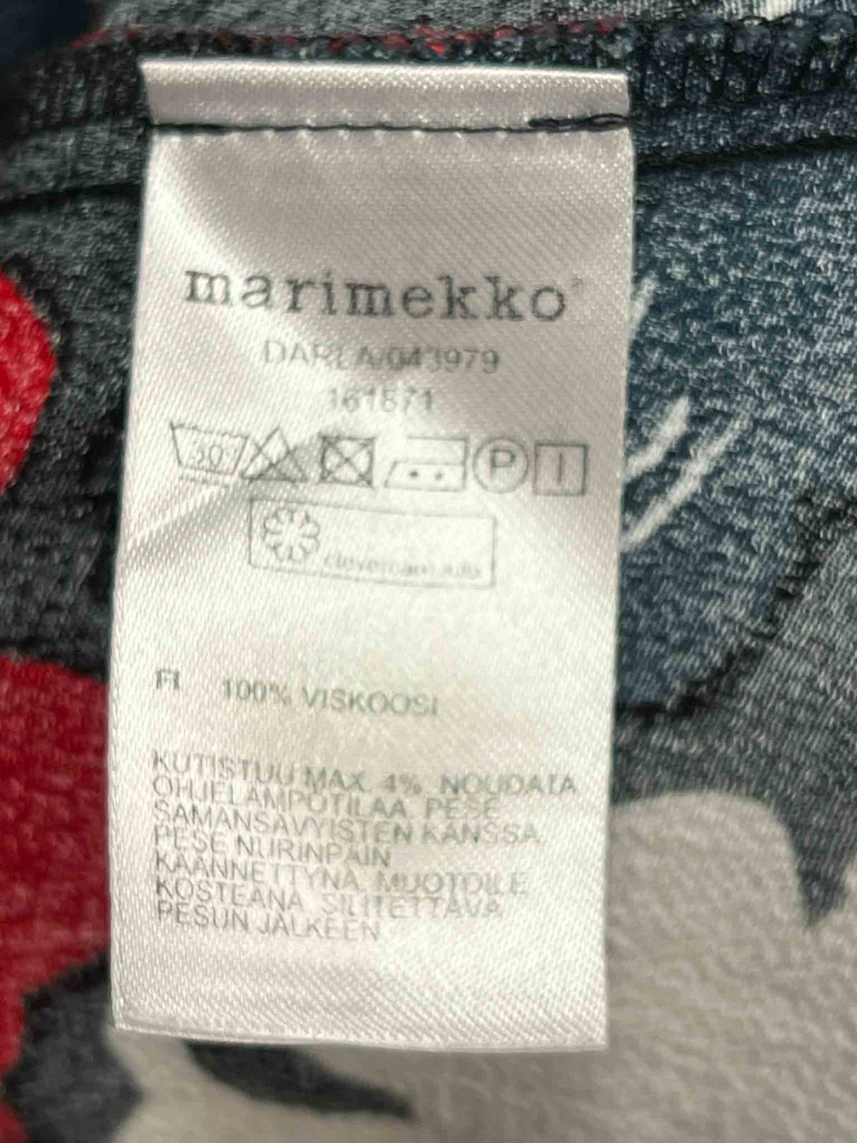 Size 8 | Marimekko Black, Red and Blue Floral Pieni Pioni Midi Dress