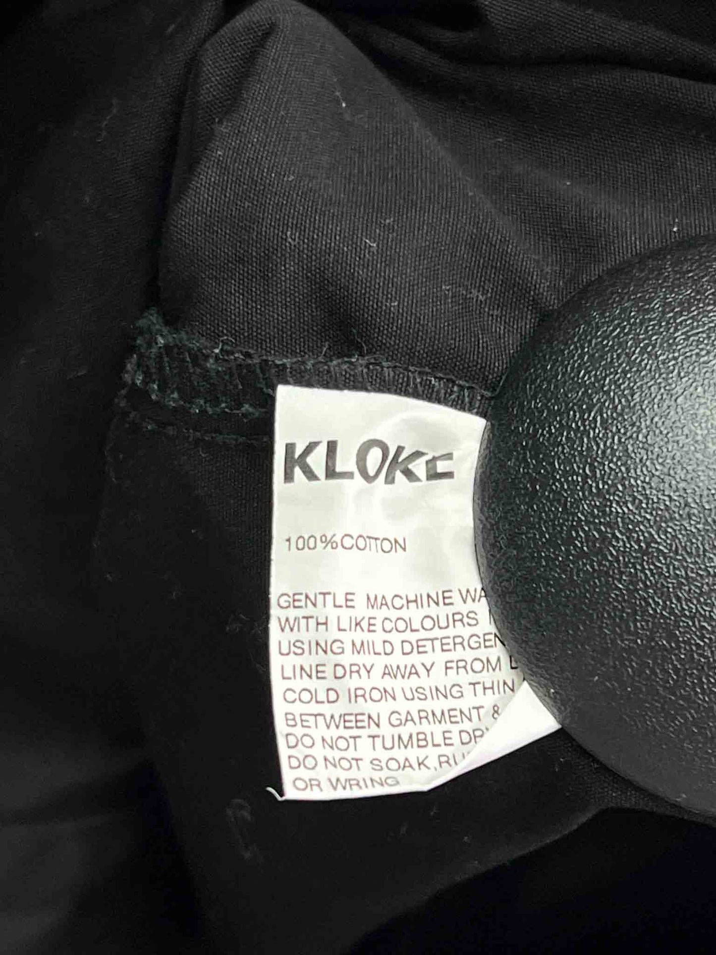 Size L | Kloke Black Cotton Shirt Midi Dress
