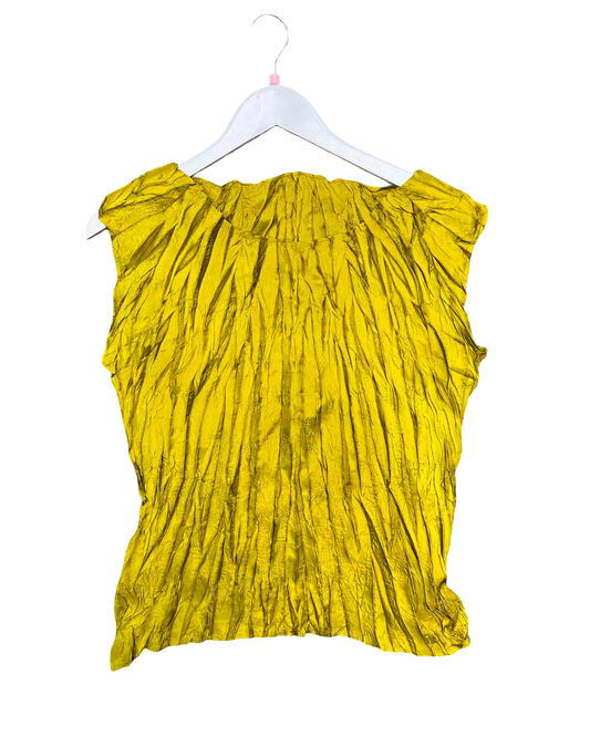 Size 3 (M/L) Issey Miyake Chartreuse Pleats Please Top