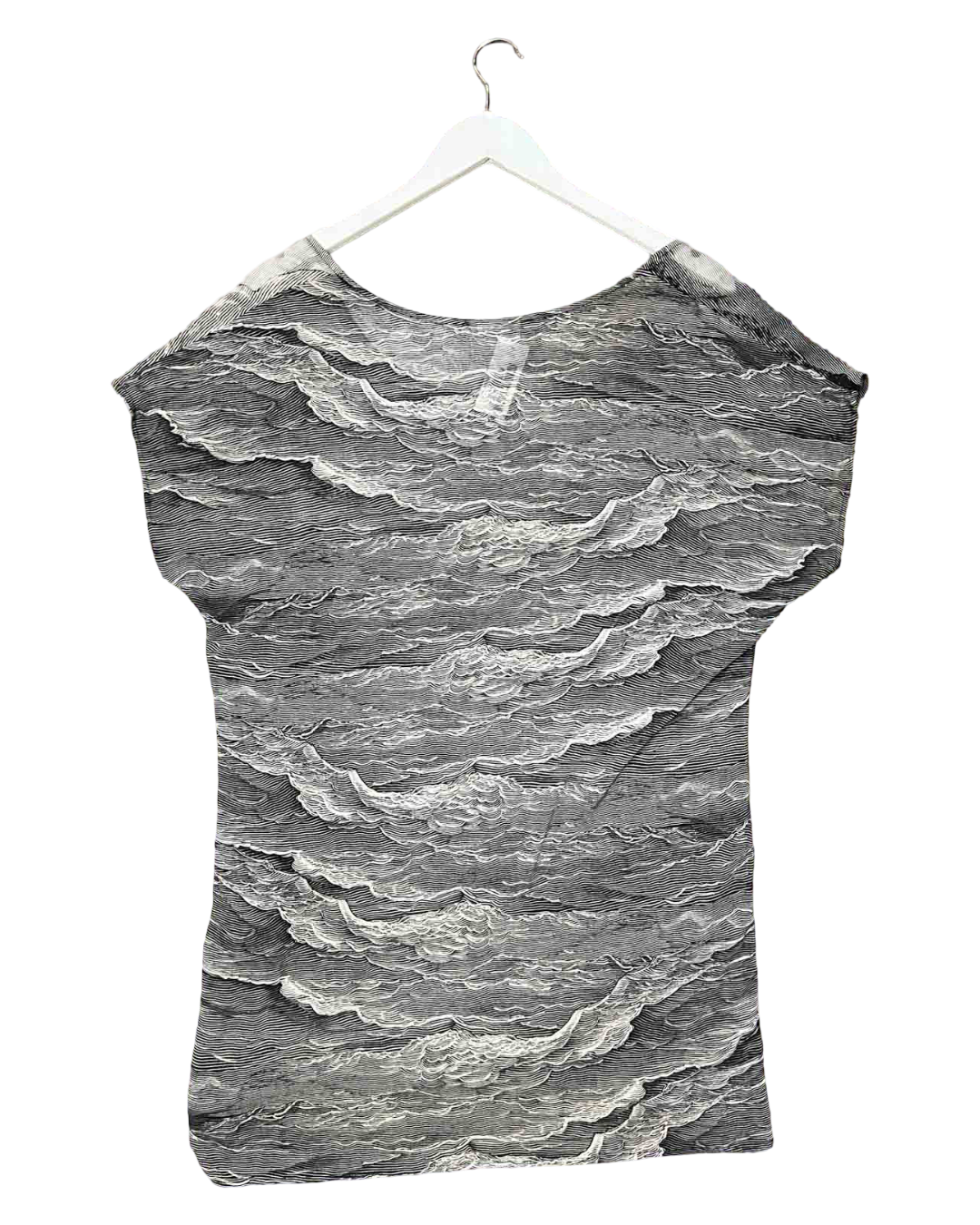 Size M | The Gently Un furling Sneak Sheer Linoprint Top