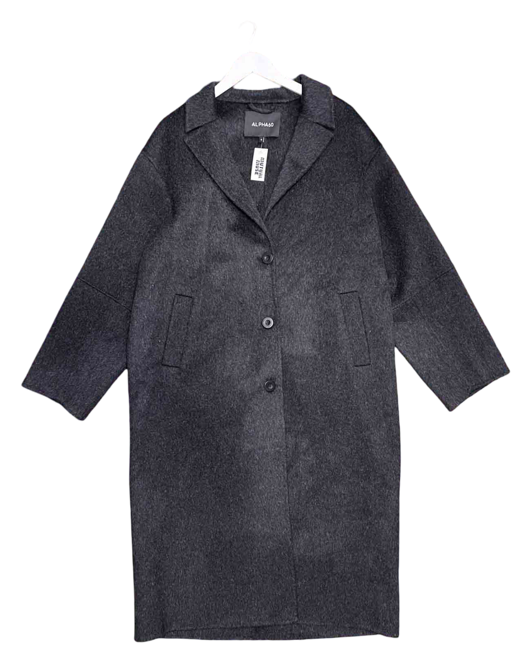 Size S | Alpha60 Grey Wool Leigh Coat