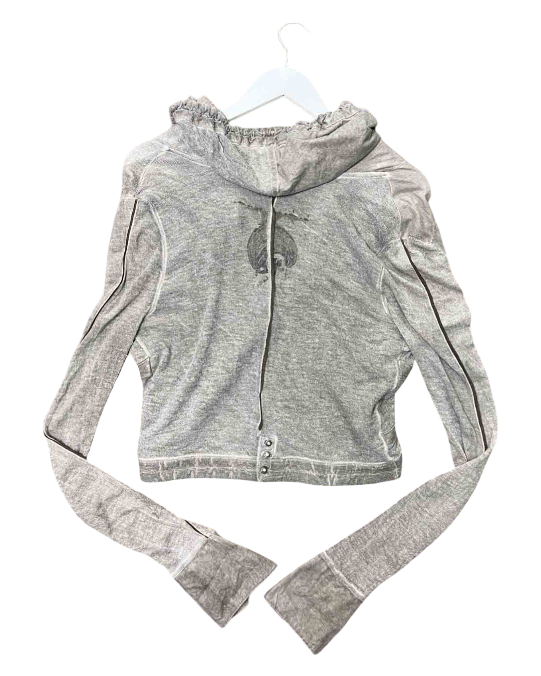 Size XS/S | Fred Sabatier Grey Archive Graphic Cropped Hoodie