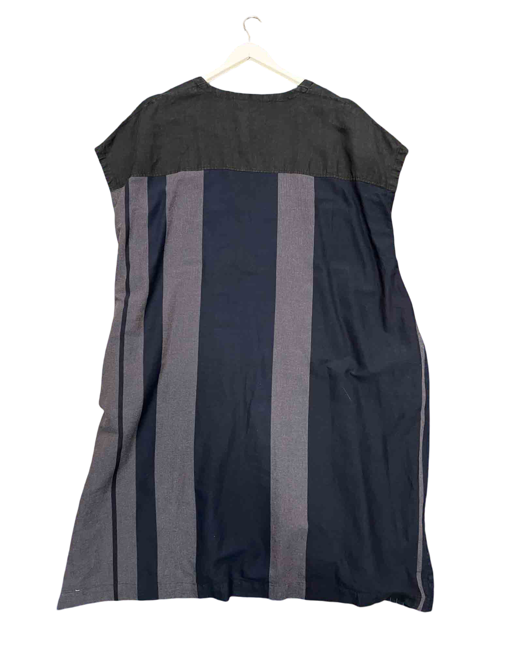 Size M | Moyuru Navy and Black Panelled Smock Dress