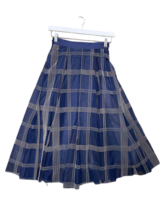 Size XS | Snidel Navy Tulle Embroidery Skirt