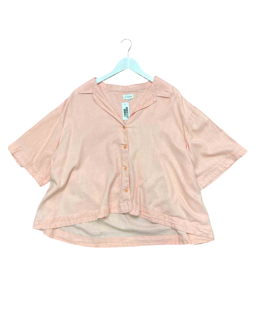 Size XL | Piyama Pink Cotton Blend Boxy Shirt