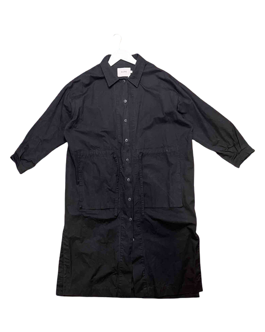 Size L | Kloke Black Cotton Shirt Midi Dress