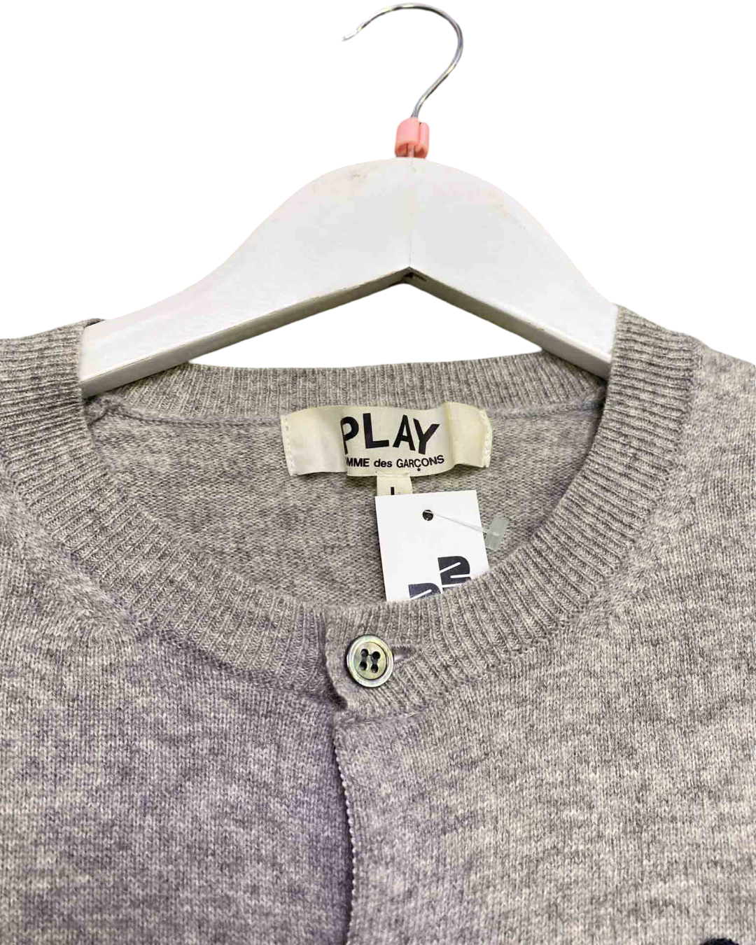 Size L | Comme des Garçons PLAY Grey Wool Cardigan