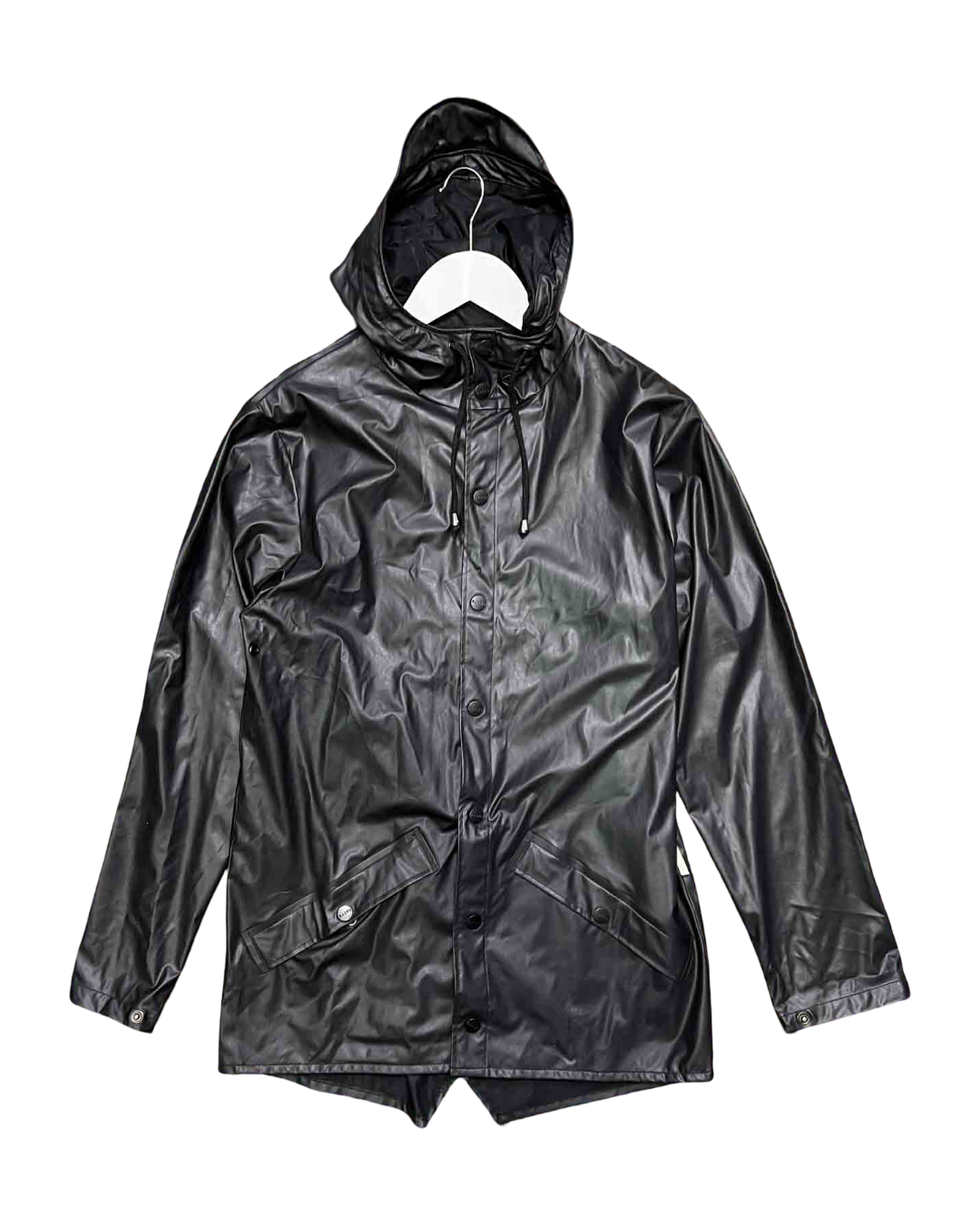 Size XS | Rains Black Hooded Rain Coat