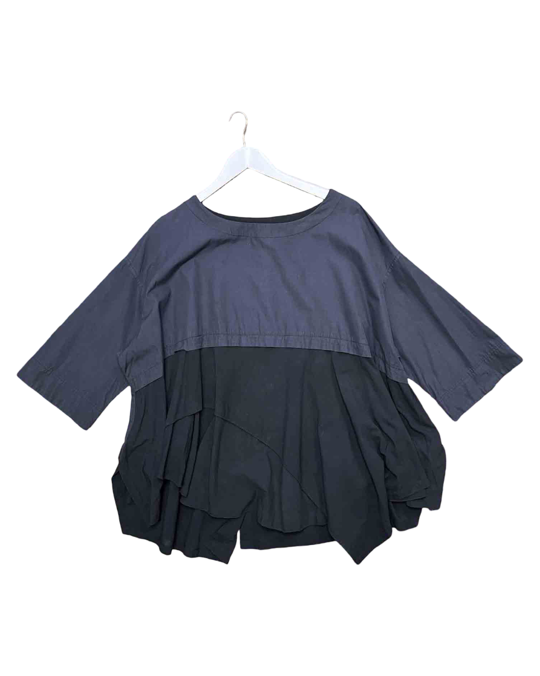 Size L | Moyuru Midnight Cotton Layered Smock Top
