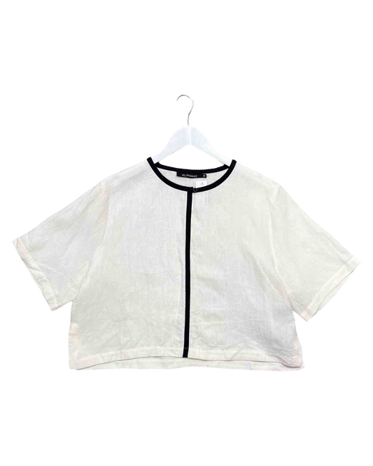 Size XL | Alpha60 White Linen Ray Top