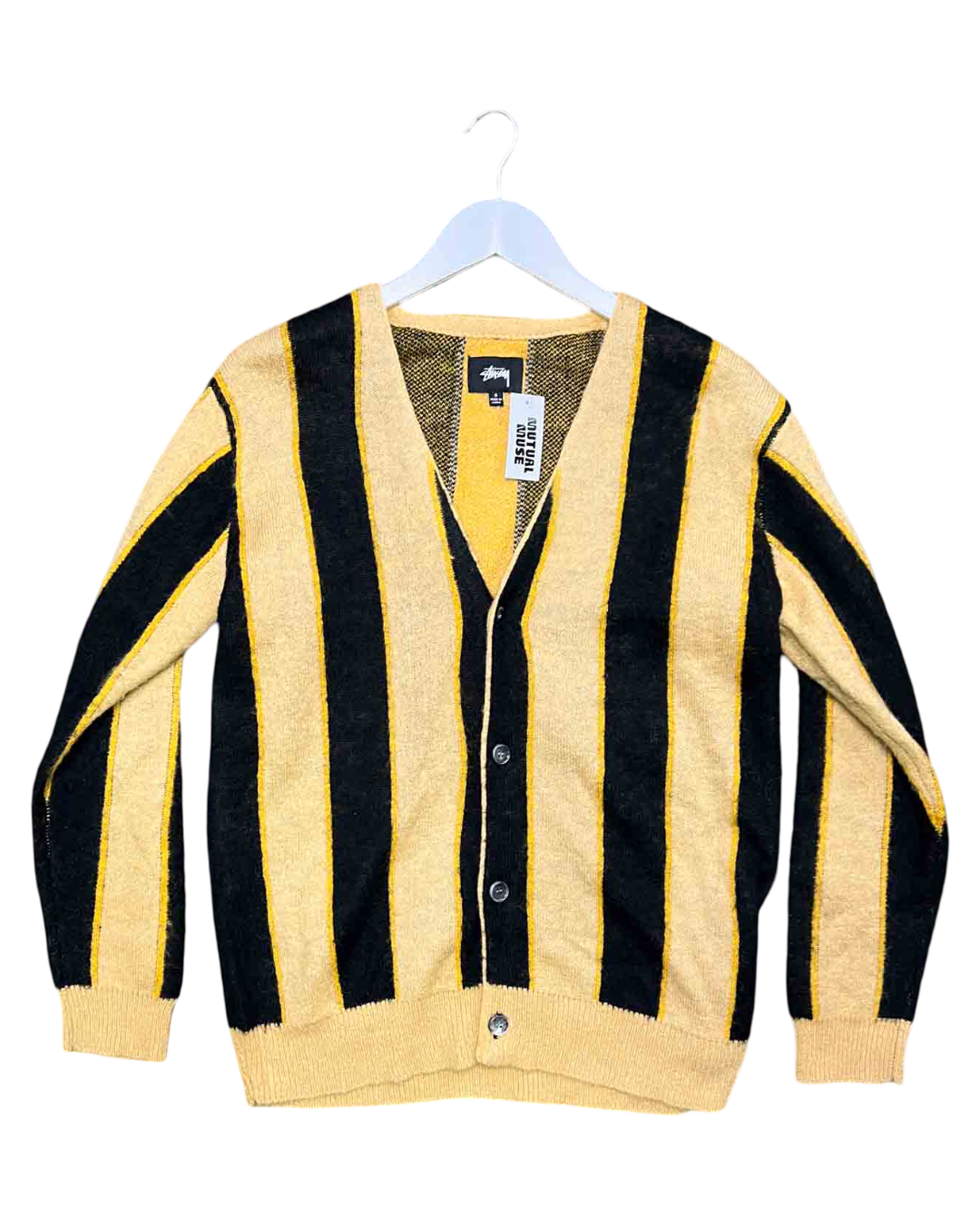 Size S | Stussy Mohair Blend Vertical Stripe Cardigan