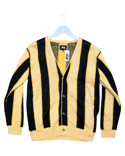 Size S | Stussy Mohair Blend Vertical Stripe Cardigan
