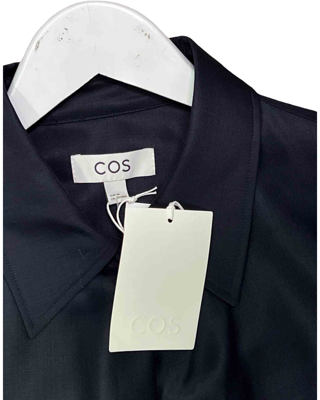 Size XXL | COS Navy Wool Deconstructed Midi Shirt Dress