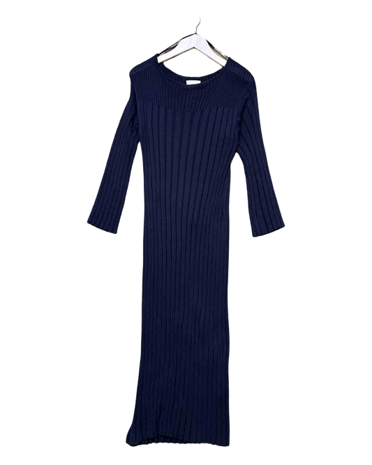 Size M | Kowtow Navy Grace Knit Maxi Dress
