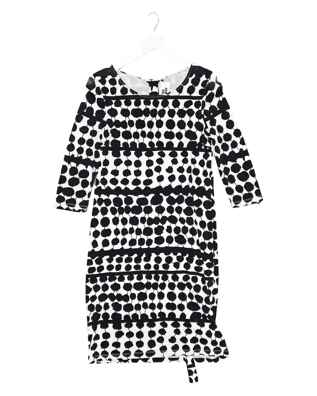 Size S | Marimekko Black/White Cotton Stretch Midi Dress