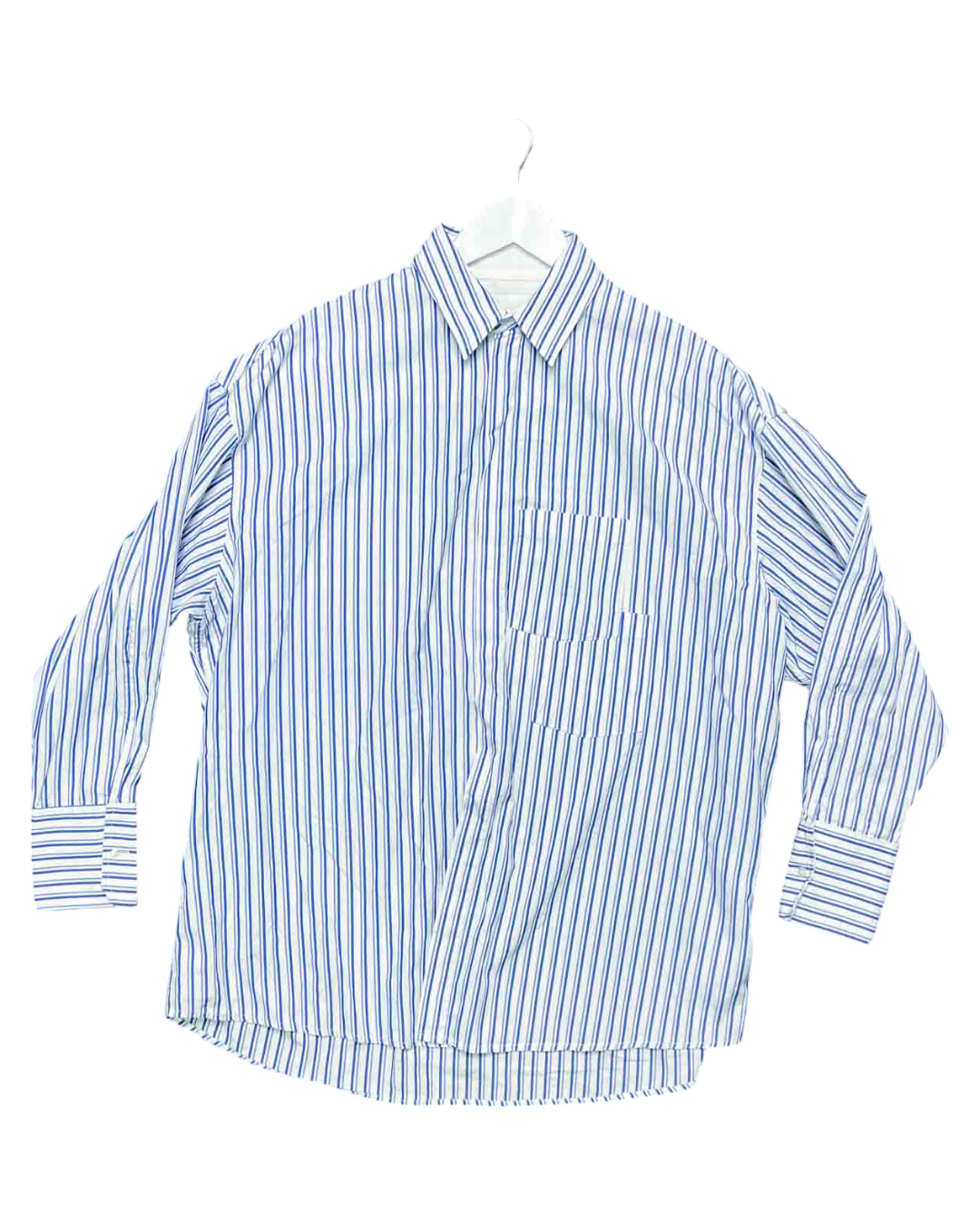 Size 4 (XL) | bassike Uniform Blue/White Organic Cotton Shirt