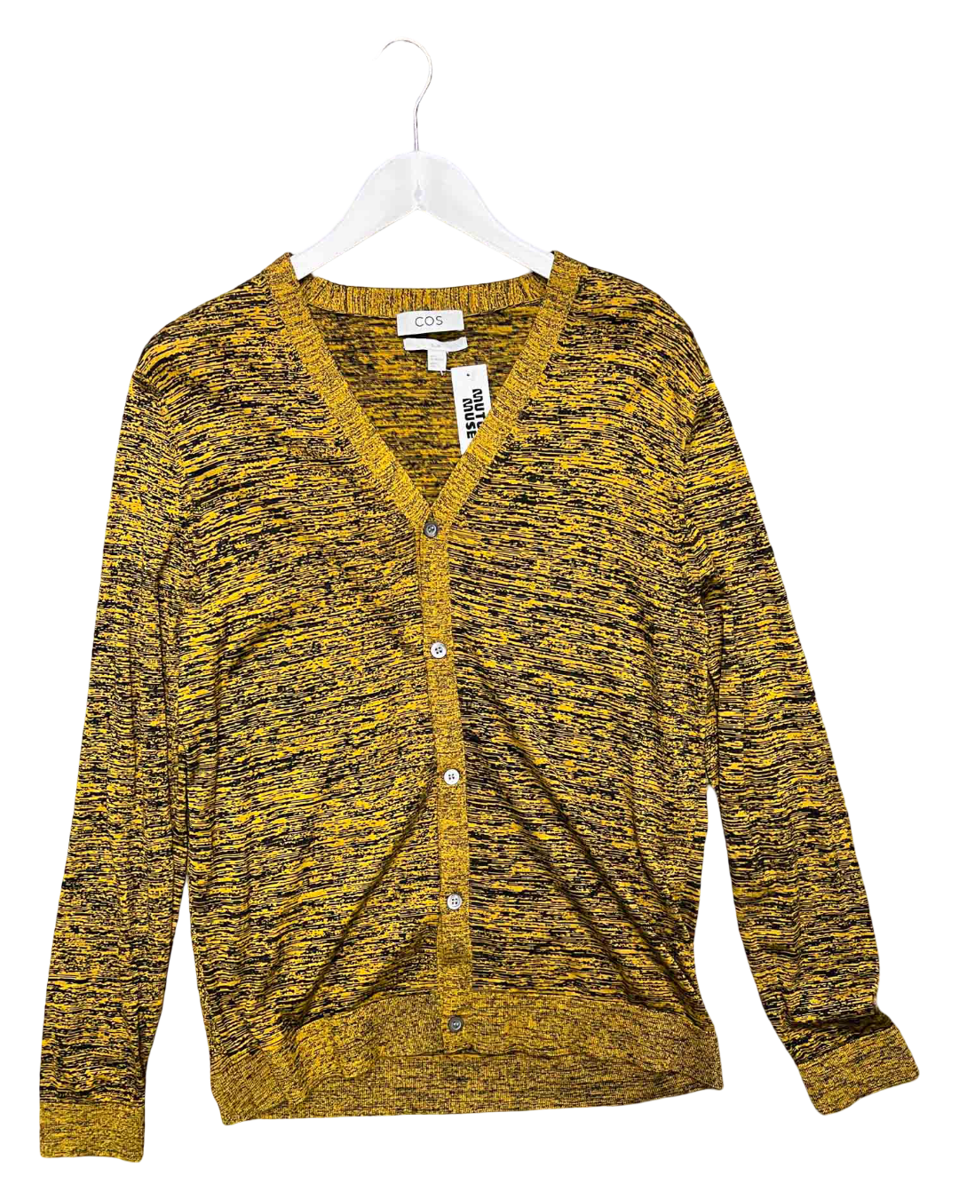 Size L | COS Silk & Cotton Yellow Marle Cardigan