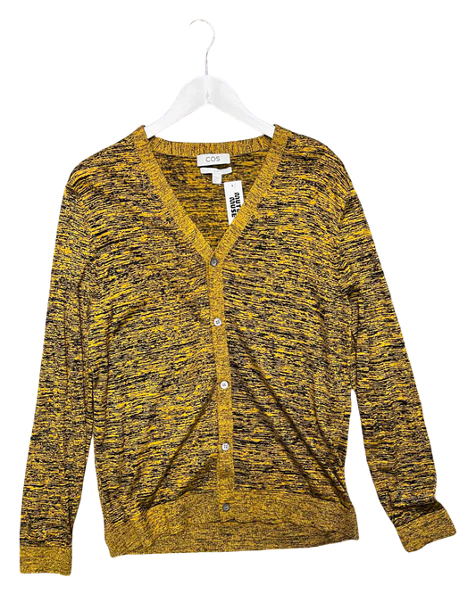 Size L | COS Silk & Cotton Yellow Marle Cardigan