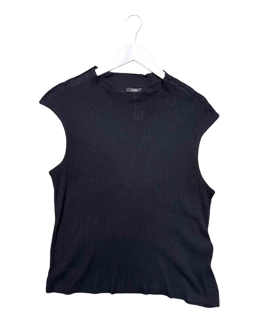 Size XL | Bassike Black Ribbed Top