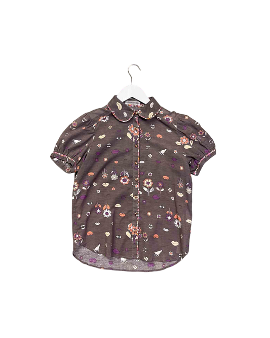 Size 2 (S/M) | Tsumori Chisato Floral Brown Shirt