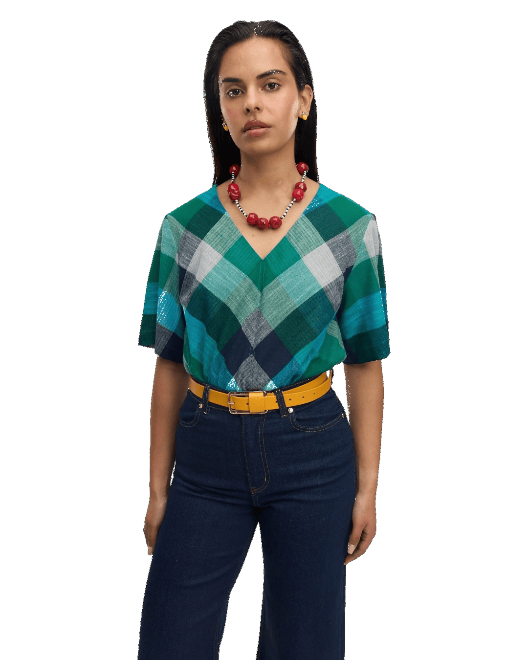 Size 18 | Obus Cotton Check Top With Tags