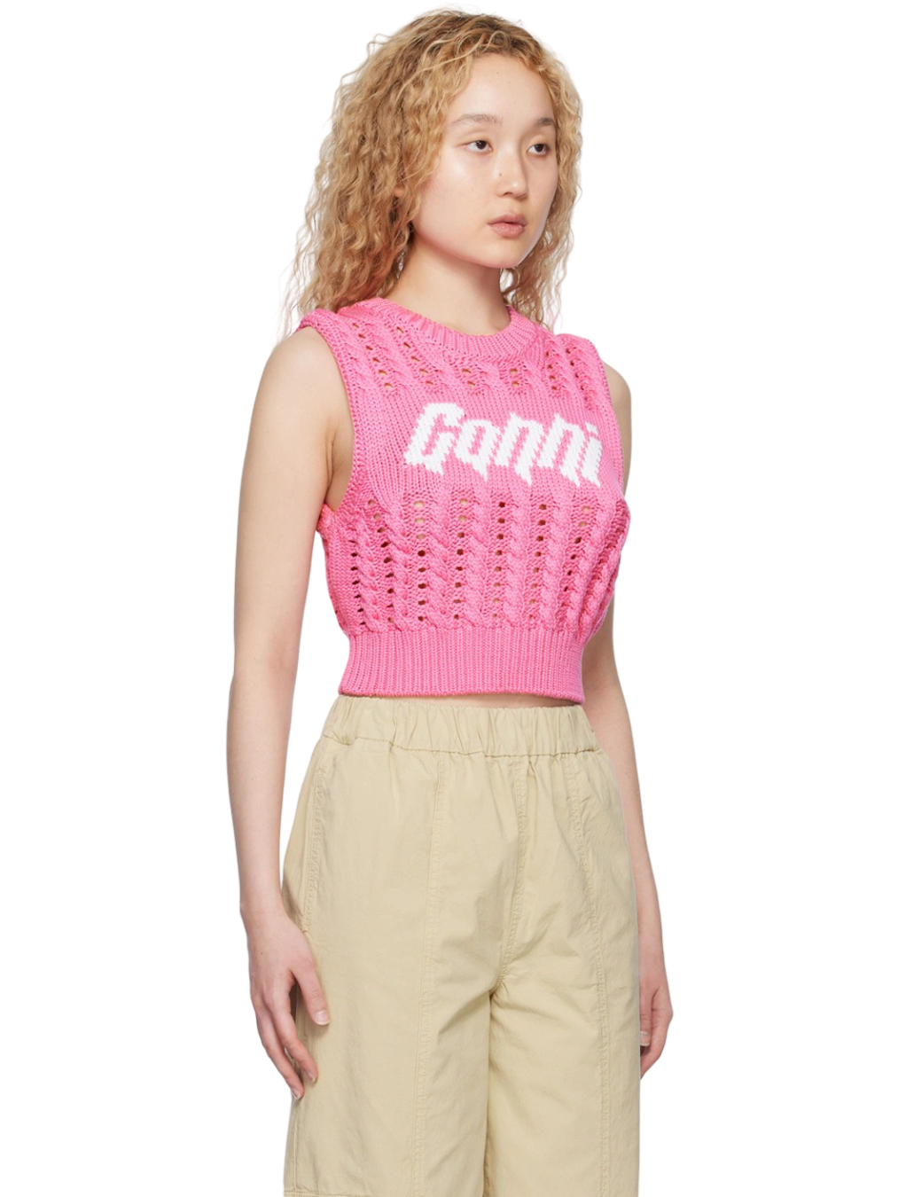 Size L | Ganni Cropped Rope Vest