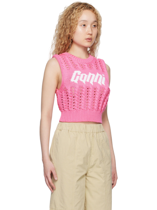 Size L | Ganni Cropped Rope Vest