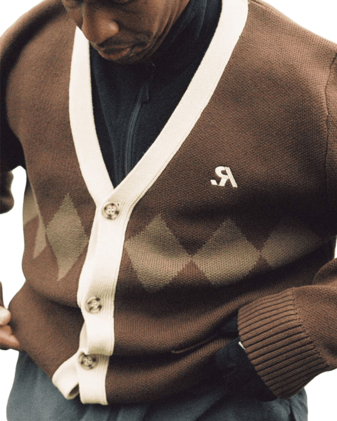 Size M | R Sport Argyle Cardigan