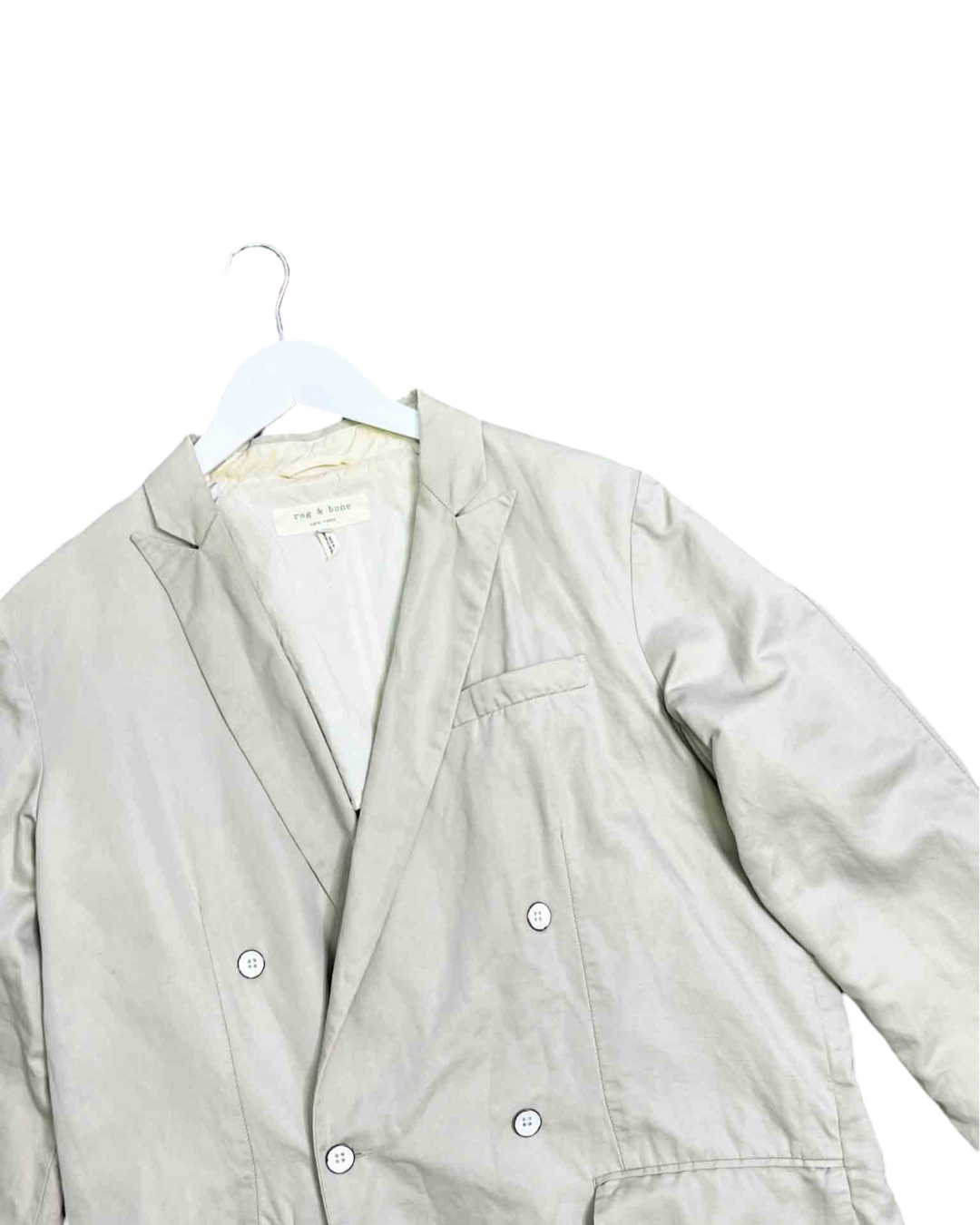 Size 8 - Rag & Bone Ecru Linen Blend Double Breasted Jacket