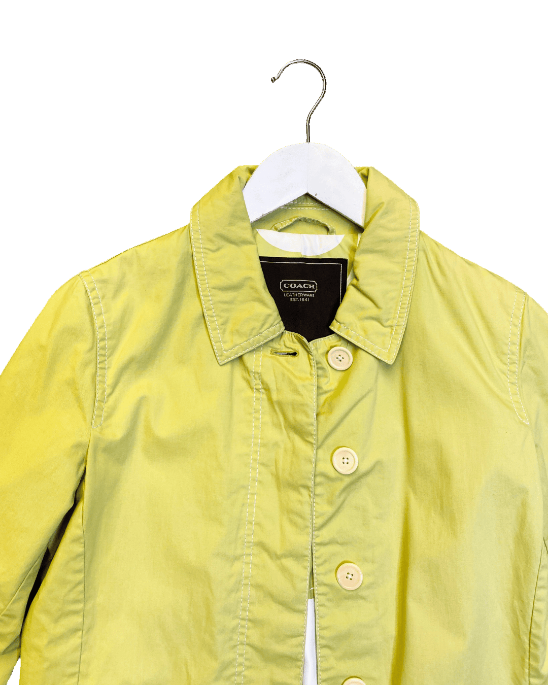 Size S | Coach Green Cotton Trench Coat