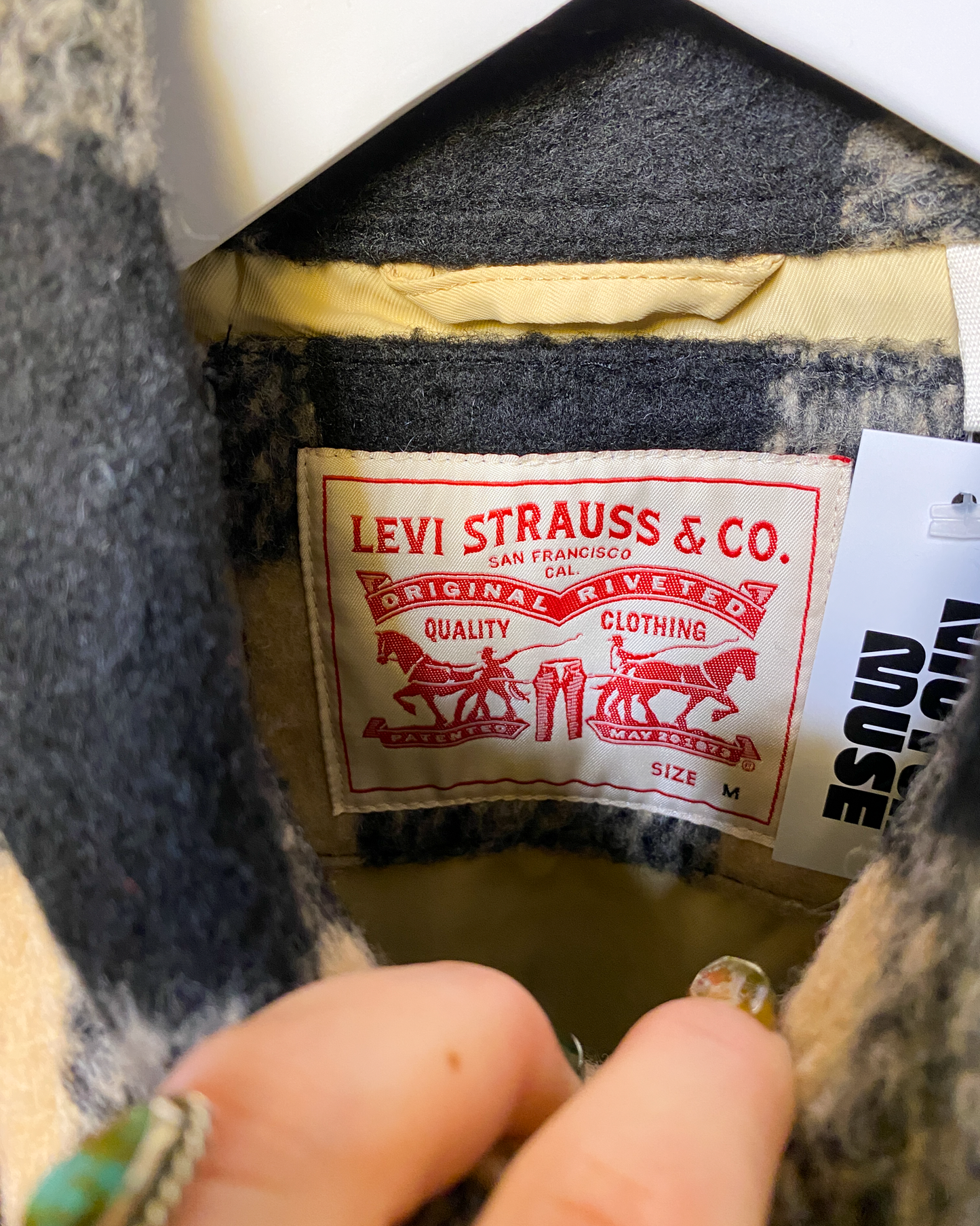 Size M | Levi's Wool Blend Check Coat