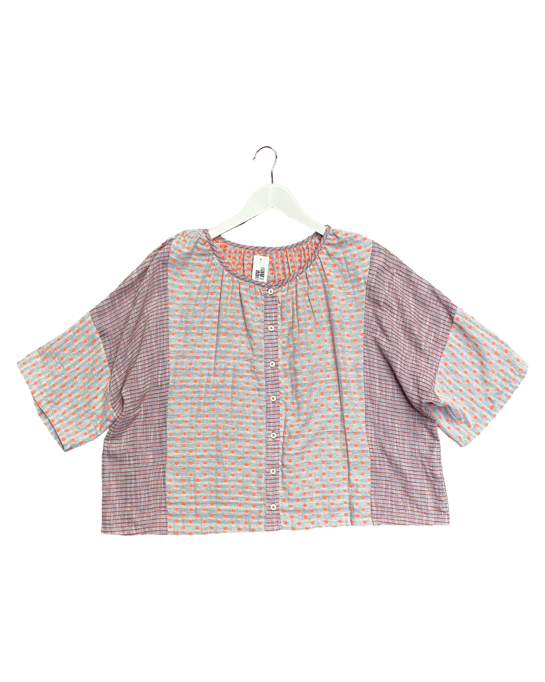 Size L | Ace & Jig Grey & Pink Cotton Top